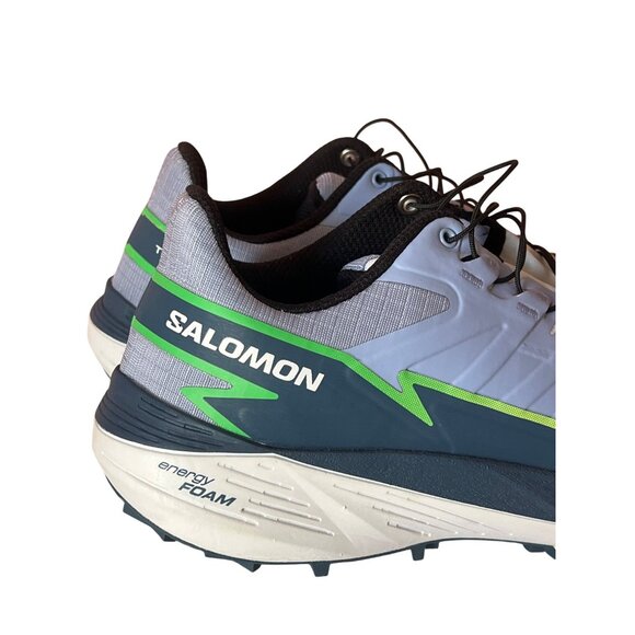 Salomon Thunder Cross Trail Running Shoes Energy Foam Contagrip Gray/Green/Yello - Picture 3 of 15